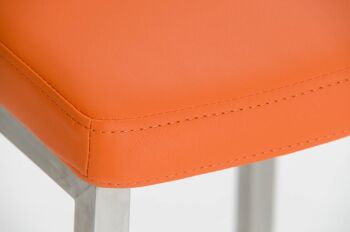 Tabouret de bar Vagos simili cuir E77 orange 41x41x102 orange acier inoxydable acier inoxydable 7