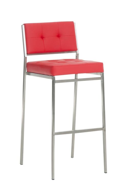 Barkruk Capri E77 rood 48x41x101 rood kunstleer roestvrij staal