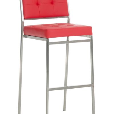 Barkruk Capri E77 rood 48x41x101 rood kunstleer roestvrij staal