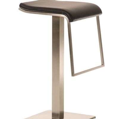 Tabouret de bar Lameng simili cuir E78 noir 42x39x78 simili cuir noir acier inoxydable