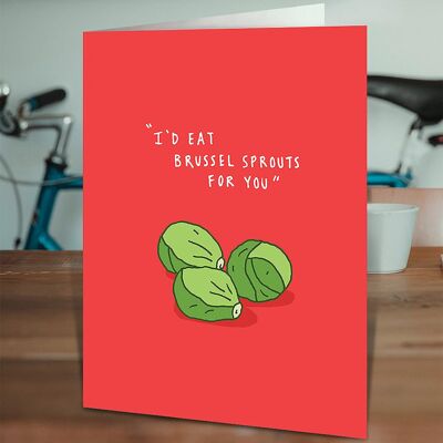 Brussel Sprouts Funny Christmas Card