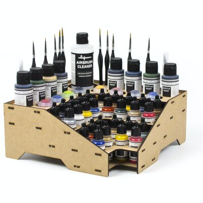 Organizador de pinturas modelismo. Kit soporte organizador compatible con pinturas y pinceles Vallejo o Army Painter ideal para miniaturas, modelismo o Warhammer