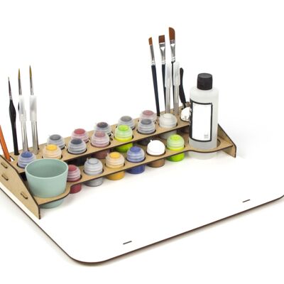 Mesa organizador de pinturas modelismo. Kit soporte organizador compatible con pinturas y pinceles Citadel ideal para miniaturas, modelismo o Warhammer