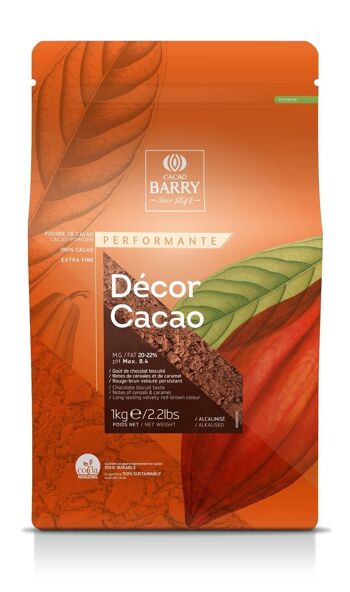 CACAO BARRY - GAMME PERFORMANTE  -  DECOR CACAO - 1 KG - POUDRE DE CACAO :  100% Cacao, Alcalinisée,  riche en matière grasse 2