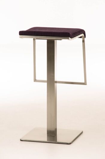 Tabouret de bar Lameng tissu E78 violet 42x39x78 violet Matière acier inoxydable 4