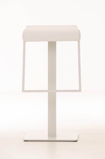 Tabouret de bar Lameng simili cuir W78 blanc 42x39x78 simili cuir blanc Métal blanc mat 2