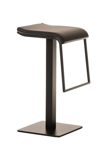 Tabouret de bar Lameng simili cuir B78 noir 42x39x78 simili cuir noir Métal noir mat 1