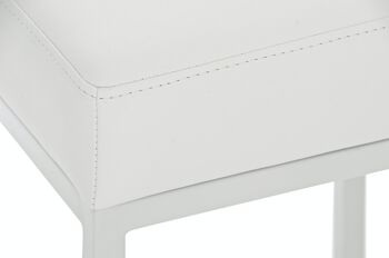 Tabouret de bar Montreal W80 blanc 37x37x80 similicuir blanc métal 4