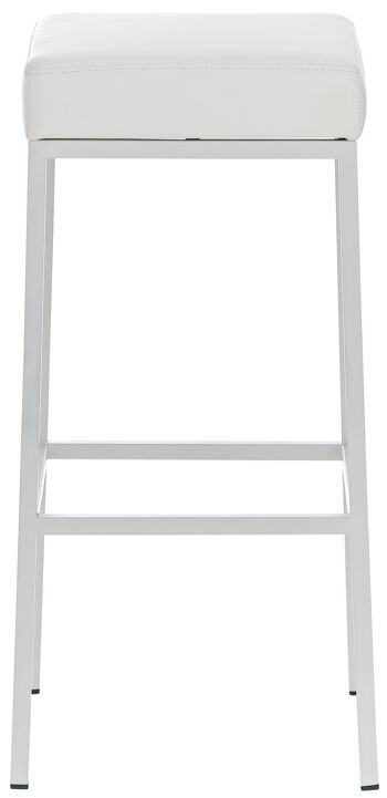 Tabouret de bar Montreal W85 blanc 37x37x85 similicuir blanc métal 2