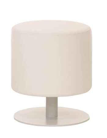 Tabouret Manau simili cuir W47 blanc 38x38x47 métal simili cuir blanc 1