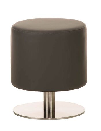 Tabouret Manau simili cuir E47 Gris 38x38x47 Gris simili cuir inox 1