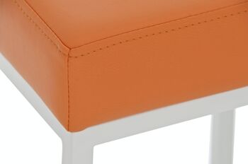 Tabouret de bar Montreal W80 orange 37x37x80 similicuir orange metal 4