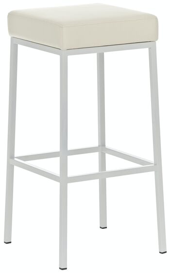 Tabouret de bar Montréal W85 crème 37x37x85 métal similicuir crème 1