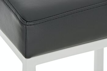 Tabouret de bar Montreal W80 noir 37x37x80 similicuir noir métal 3