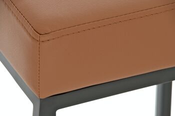 Tabouret de bar Montréal B80 cognac 37x37x80 métal simili cuir cognac 4