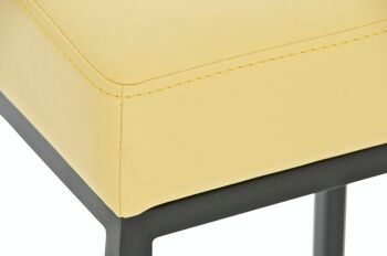 Tabouret de bar Montréal B85 jaune 37x37x85 simili cuir jaune métal 4