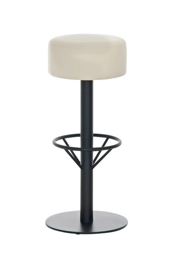 Tabouret de bar Pisa B76 crème 38x38x76 crème simili cuir métal 1