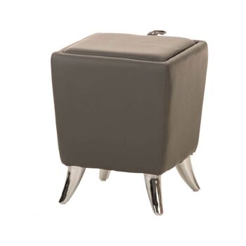 Tabouret Roxy Gris 36x36x45 Cuir artificiel gris Métal chromé 7