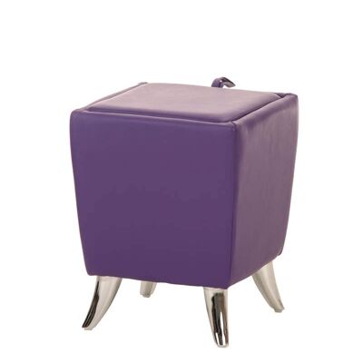 Taburete Roxy violeta 36x36x45 cuero artificial violeta Metal cromado