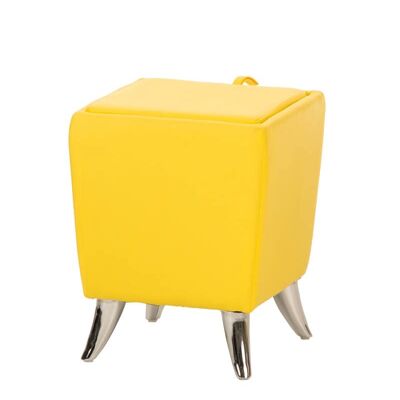 Taburete Roxy amarillo 36x36x45 cuero artificial amarillo Metal cromado