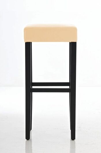 Tabouret de bar Judy noir/crème 37x37x80 simili cuir noir/crème Bois 2