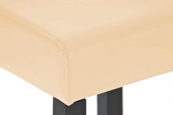 Tabouret de bar Judy noir/crème 37x37x80 simili cuir noir/crème Bois 4