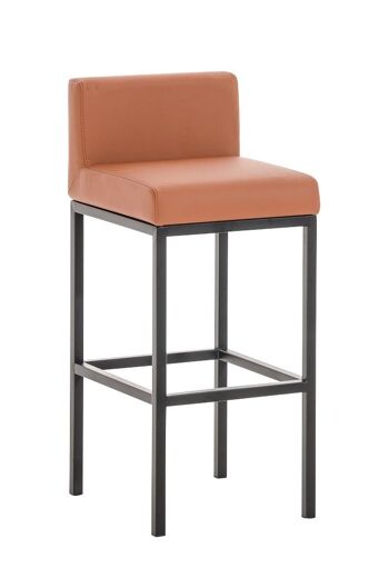 Tabouret de bar Goa B77 marron clair 44,5x40x96,5 cuir artificiel marron clair Bois 1