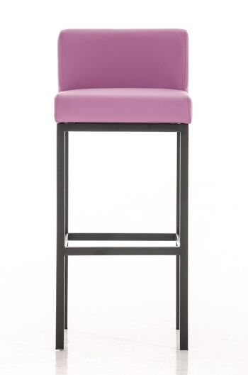 Tabouret de bar Goa B77 violet 44,5x40x96,5 cuir artificiel violet Bois 2