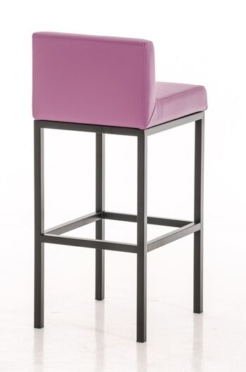 Tabouret de bar Goa B77 violet 44,5x40x96,5 cuir artificiel violet Bois 3