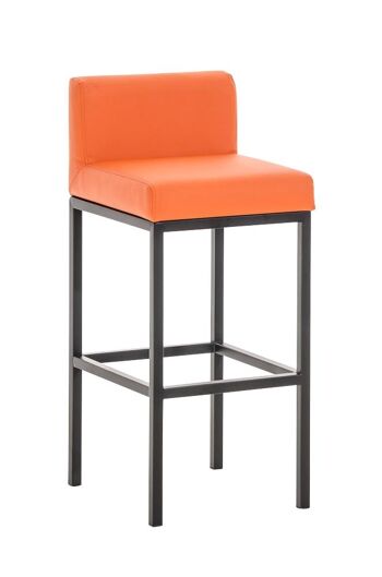 Tabouret de bar Goa B77 orange 44,5x40x96,5 simili cuir orange Bois 1