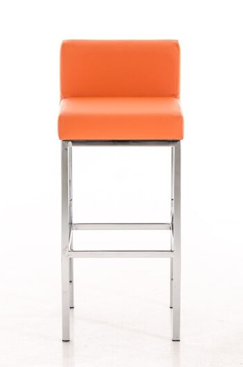 Tabouret de bar Goa C77 orange 44,5x40x96,5 simili cuir orange Bois 2