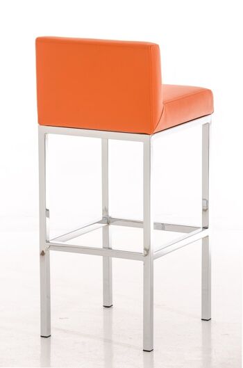 Tabouret de bar Goa C77 orange 44,5x40x96,5 simili cuir orange Bois 3