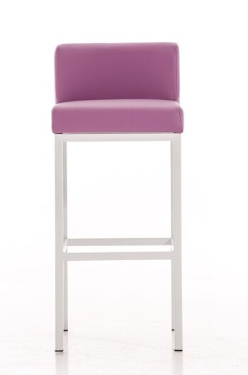 Tabouret de bar Goa W77 violet 44,5x40x96,5 cuir artificiel violet Bois 2