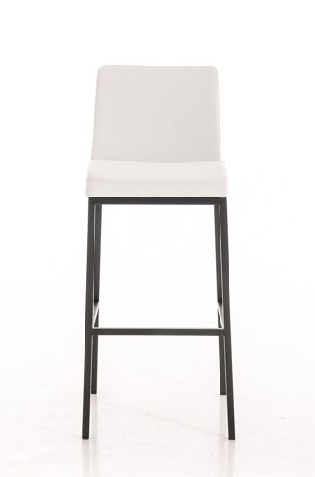 Tabouret de bar Santos B77 blanc 51x42,5x102 cuir artificiel blanc Métal noir mat 2