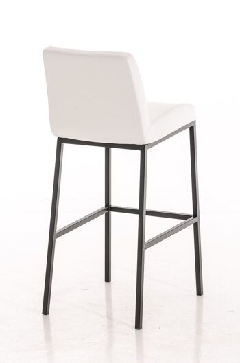 Tabouret de bar Santos B77 blanc 51x42,5x102 cuir artificiel blanc Métal noir mat 3