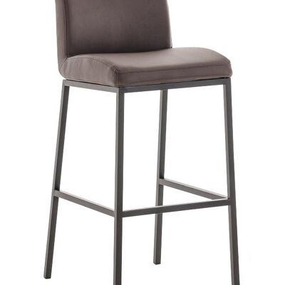 Tabouret de bar Santos B77 marron 51x42,5x102 cuir artificiel marron Métal noir mat