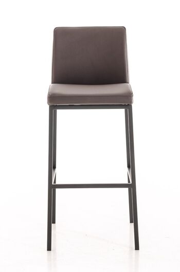 Tabouret de bar Santos B77 marron 51x42,5x102 cuir artificiel marron Métal noir mat 2