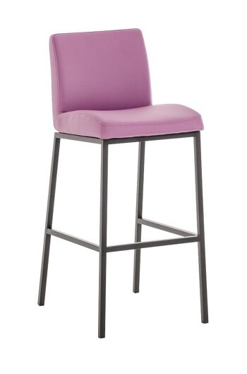 Tabouret de bar Santos B77 violet 51x42,5x102 cuir artificiel violet Métal noir mat 1