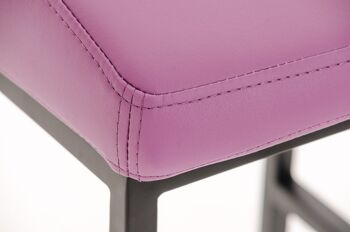 Tabouret de bar Santos B77 violet 51x42,5x102 cuir artificiel violet Métal noir mat 6