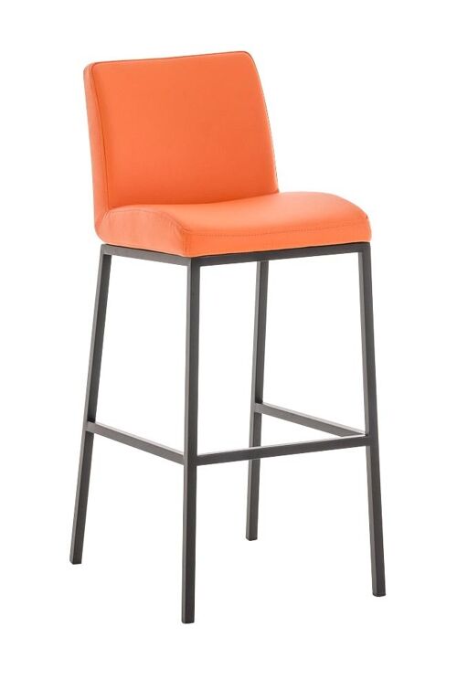 Santos B77 barkruk oranje 51x42,5x102 oranje kunstleer Metaal mat zwart