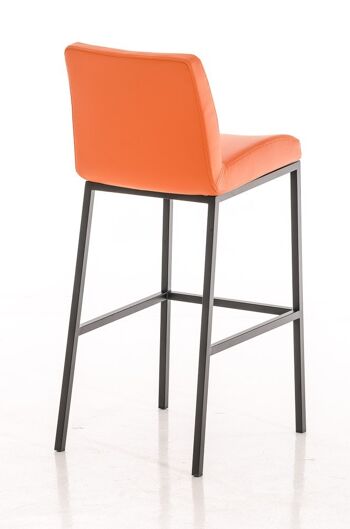 Tabouret de bar Santos B77 orange 51x42,5x102 simili cuir orange Métal noir mat 3