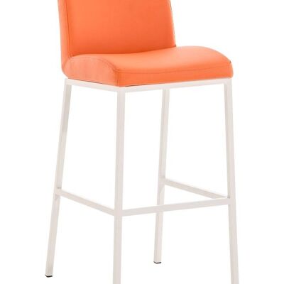 Santos W77 bar stool orange 51x42.5x102 orange leatherette Metal matte white