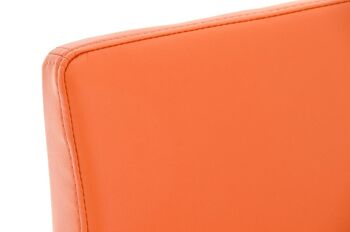 Tabouret de bar Santos W77 orange 51x42,5x102 simili cuir orange Métal blanc mat 4