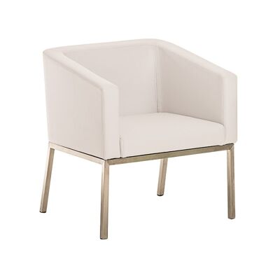 Armchair Nala white 58x65x73 white artificial leather stainless steel