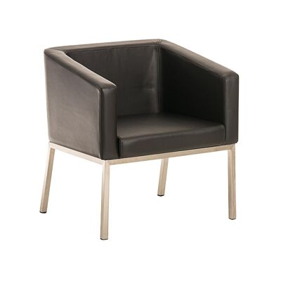 Armchair Nala black 58x65x73 black artificial leather stainless steel