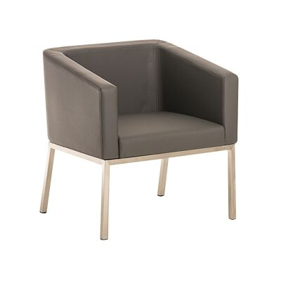 Fauteuil Nala Gris 58x65x73 Cuir artificiel gris acier inoxydable