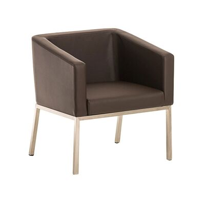 Armchair Nala brown 58x65x73 brown artificial leather stainless steel