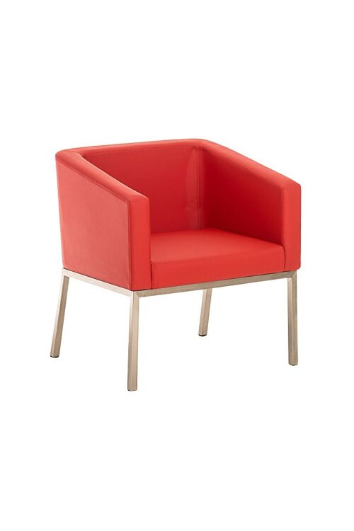 Fauteuil Nala rood 58x65x73 rood kunstleer roestvrij staal