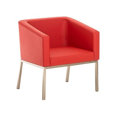 Armchair Nala red 58x65x73 red artificial leather stainless steel