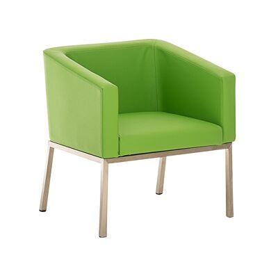 Fauteuil Nala végétal 58x65x73 cuir artificiel végétal acier inoxydable